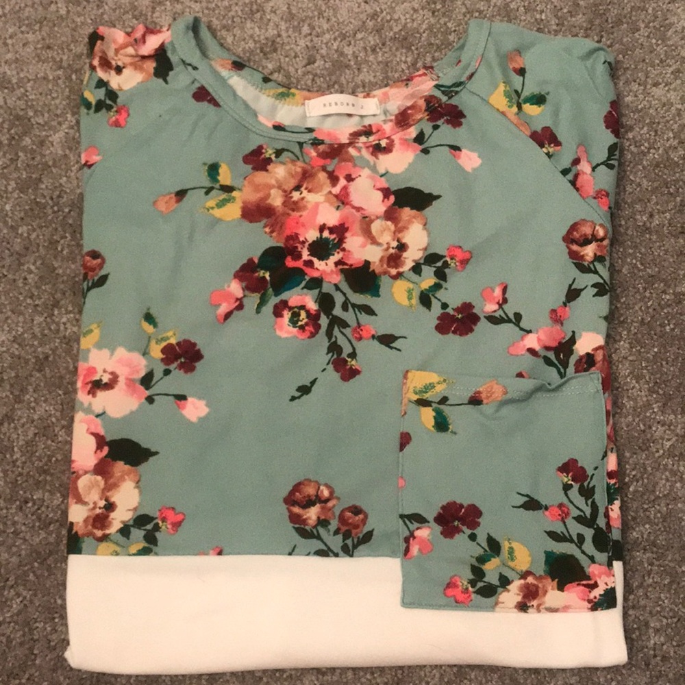 Floral block tee shirt
